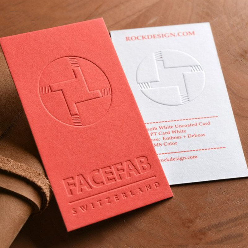 Glossy embossed card featuring raised patterns