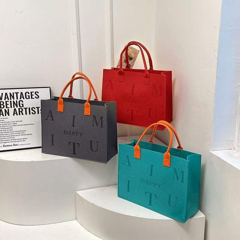 Premium-quality felt bag with fine craftsmanship